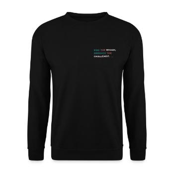 Gravel, VTT, Passion, Cyclisme - Sweat-shirt Unisexe - noir - Devant - Alina (178cm) & Michal (187cm)