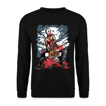 TRONCONNEUSE PSYCHO - Halloween cadeau Horreur - Sweat-shirt Unisexe - noir - Devant - Alina (178cm) & Michal (187cm)