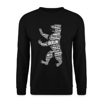 Berliner Bär Berlin - Unisex Pullover - Schwarz - Vorne - Alina (178cm) & Michal (187cm)
