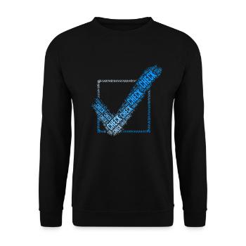 Haken erledigt - Unisex Pullover - Schwarz - Vorne - Alina (178cm) & Michal (187cm)