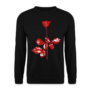 Flower Rose Violator Graphic - Unisex Sweatshirt - black - Front - Alina (178cm) & Michal (187cm)