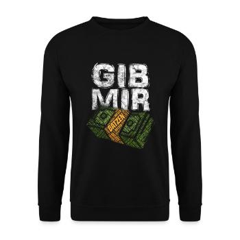 Geldbündel - Unisex Pullover - Schwarz - Vorne - Alina (178cm) & Michal (187cm)