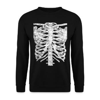 Skelett Kostüm - Unisex Pullover - Schwarz - Vorne - Alina (178cm) & Michal (187cm)
