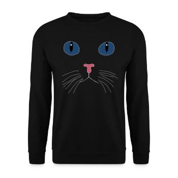 SCHWARZE KATZE - Unisex Pullover - Schwarz - Vorne - Alina (178cm) & Michal (187cm)