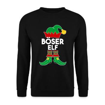 Böser Elf - Unisex Pullover - Schwarz - Vorne - Alina (178cm) & Michal (187cm)