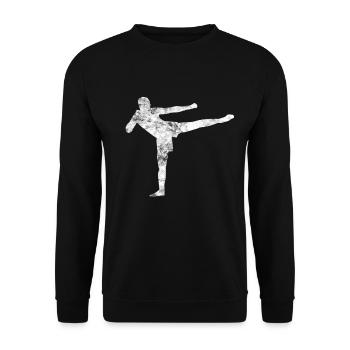 Martial Arts Evolution Funny Kickboxing Boxing - Unisex Sweatshirt - black - Front - Alina (178cm) & Michal (187cm)