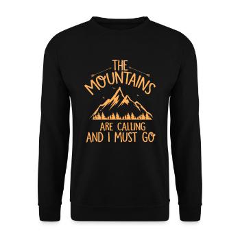 the mountains are calling - Unisex Sweatshirt - black - Front - Alina (178cm) & Michal (187cm)