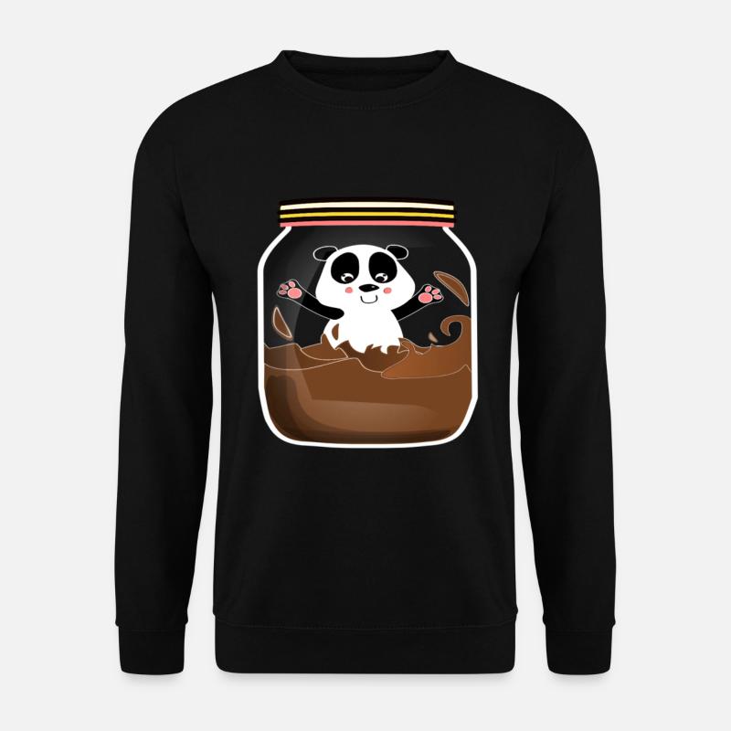 I love Pandas panda ours ours dans le chocolat de crème de verre - Sweat-shirt Unisexe - noir