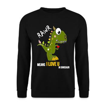 Dino love - RAWR Dinosaurs love - Sweat-shirt Unisexe - noir - Devant - Alina (178cm) & Michal (187cm)