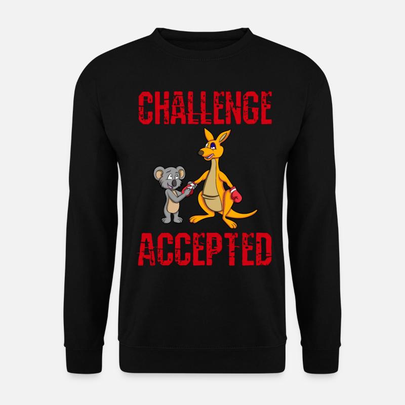 CHALLENGE ACCEPTÉ - Boxer Kangaroo + Koala Trainer - Sweat-shirt Unisexe - noir