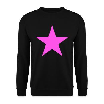 Star pink, pink star - Unisex Sweatshirt - black - Front - Alina (178cm) & Michal (187cm)