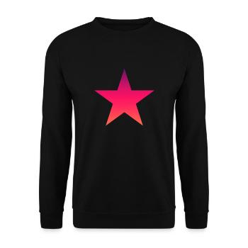 red Stern Maske bunter Stern - Unisex Pullover - Schwarz - Vorne - Alina (178cm) & Michal (187cm)