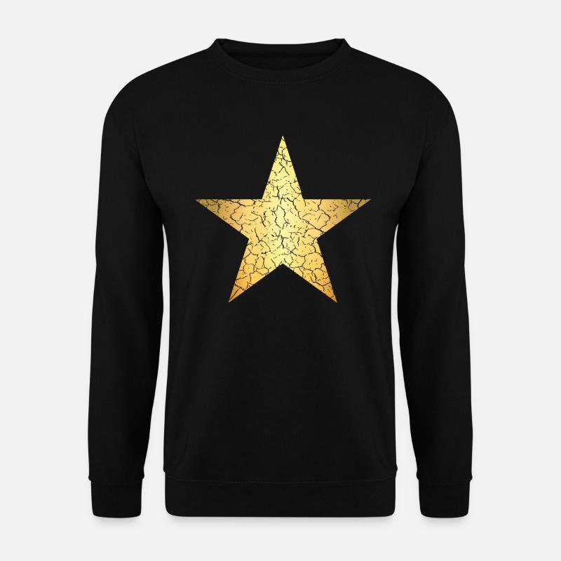 Stern gold golden star retro used look - Unisex Pullover - Schwarz