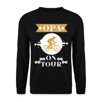 Grandpa on tour grandpa bike tour bike ride grandchildren - Unisex Sweatshirt - black - Front - Alina (178cm) & Michal (187cm)