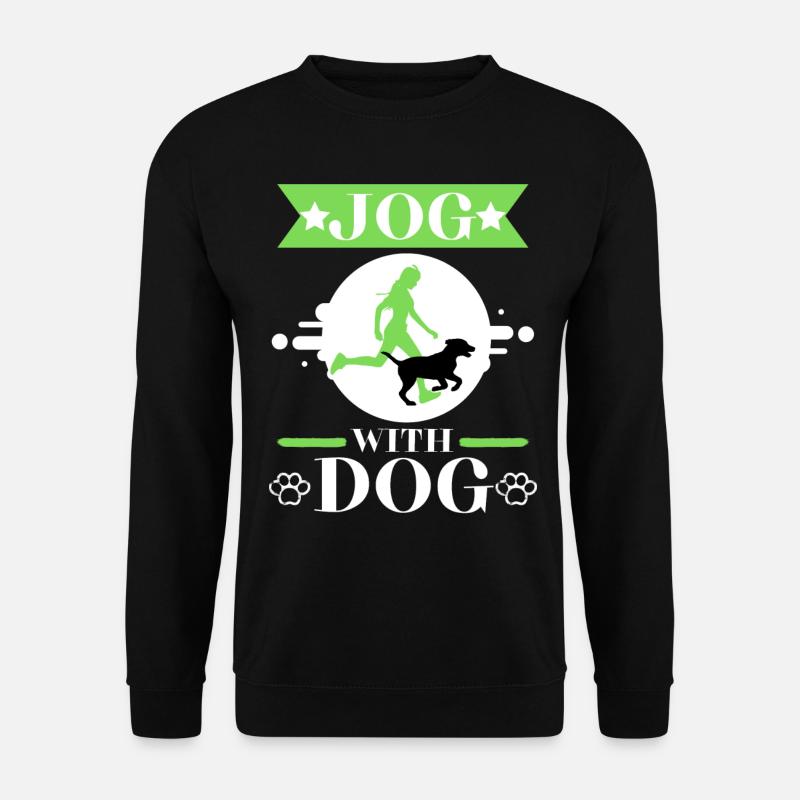 Mit dem Hund joggen laufen Sport Hund Geschenkidee - Unisex Pullover - Schwarz