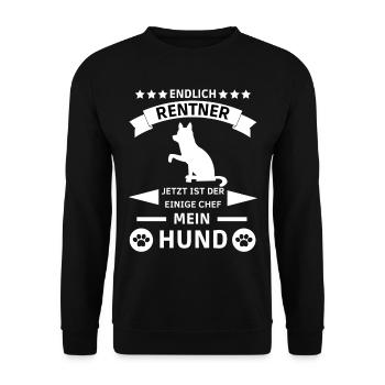 Rentner Hund - Unisex Pullover - Schwarz - Vorne - Alina (178cm) & Michal (187cm)