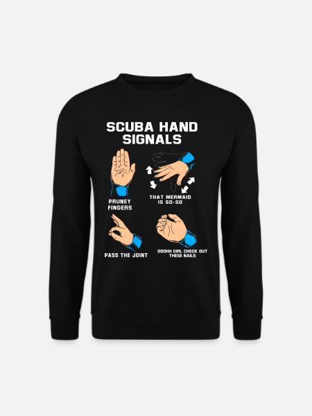 Taucher Handzeichen Scuba Diving - Unisex Pullover - Schwarz