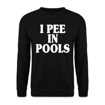 Ich pinkel in Pools I Pee In Pools - Unisex Pullover - Schwarz - Vorne - Alina (178cm) & Michal (187cm)