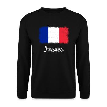 France Fahne Frankreich - Unisex Pullover - Schwarz - Vorne - Alina (178cm) & Michal (187cm)