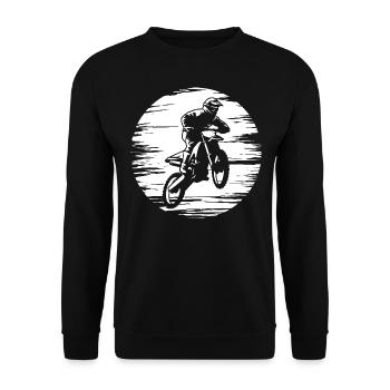 graphique de moto supermoto - Sweat-shirt Unisexe - noir - Devant - Alina (178cm) & Michal (187cm)