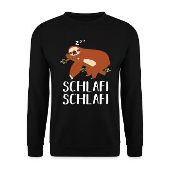 Schlafi Schlafi Schlafen Faul Faulheit Wochenende - Unisex Pullover - Schwarz - Vorne - Alina (178cm) & Michal (187cm)