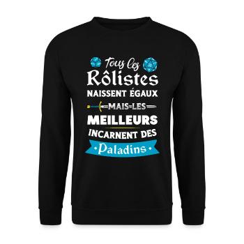 Les meilleurs rôlistes incarnent des paladins - Sweat-shirt Unisexe - noir - Devant - Alina (178cm) & Michal (187cm)