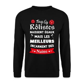 Les meilleurs rôlistes incarnent des nains - Sweat-shirt Unisexe - noir - Devant - Alina (178cm) & Michal (187cm)