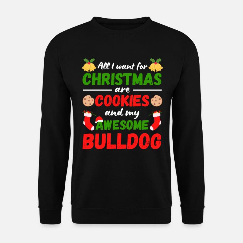 Biscuits bouledogue de Noël - Sweat-shirt Unisexe - noir