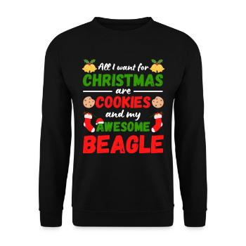 Christmas Beagle Cookies - Unisex Sweatshirt - black - Front - Alina (178cm) & Michal (187cm)
