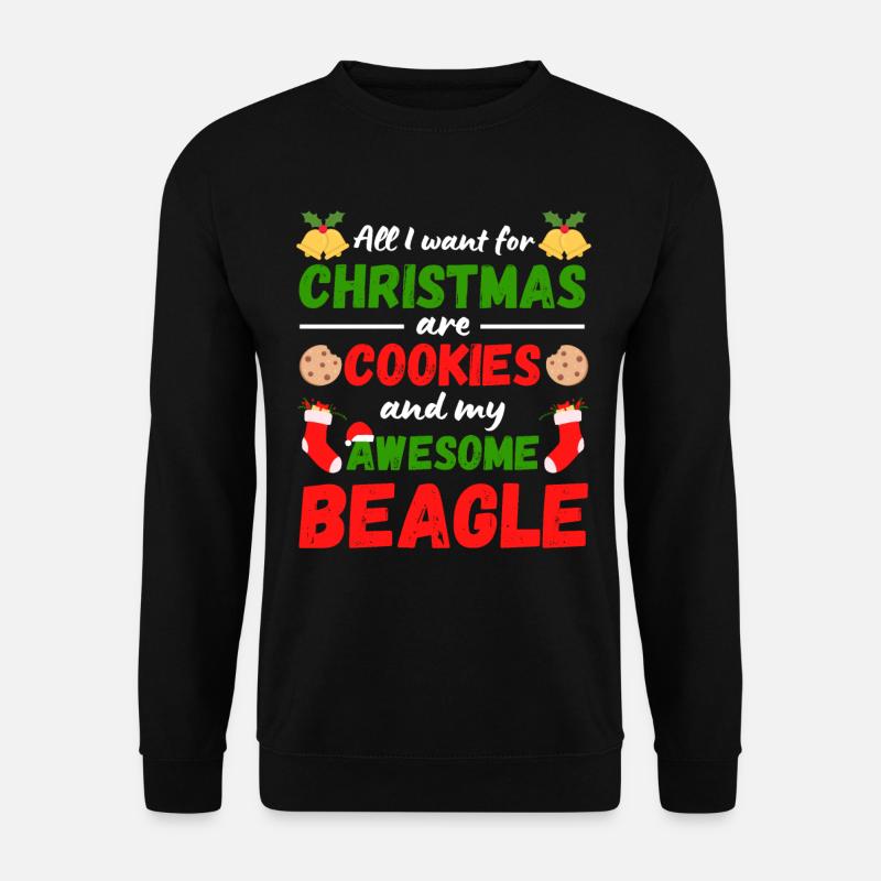Christmas Beagle Cookies - Unisex Sweatshirt - black