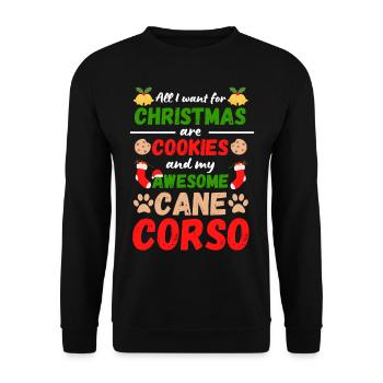 Christmas Cane Corso Cookies - Unisex Sweatshirt - black - Front - Alina (178cm) & Michal (187cm)