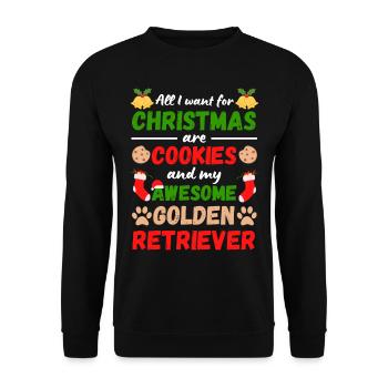 Weihnachten Golden Retriever Kekse - Unisex Pullover - Schwarz - Vorne - Alina (178cm) & Michal (187cm)