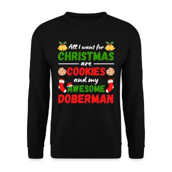 Christmas Doberman Cookies - Unisex Sweatshirt - black - Front - Alina (178cm) & Michal (187cm)