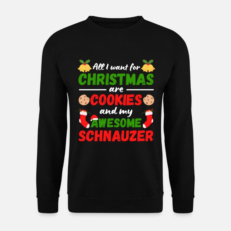 Christmas Schnauzer Biscuits - Unisex Sweatshirt - black