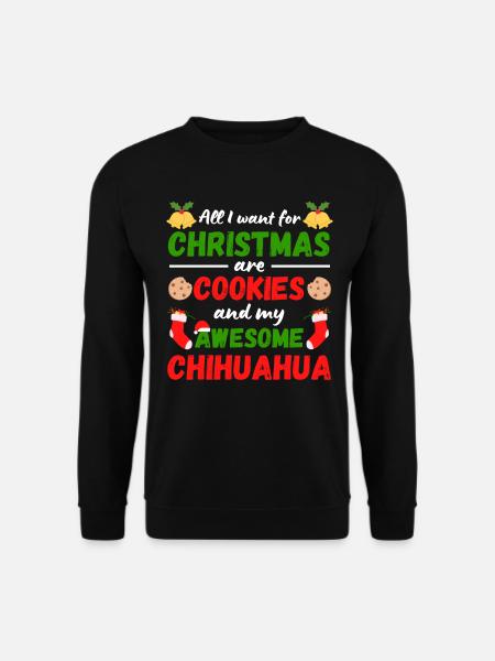 Weihnachten Chihuahua Kekse - Unisex Pullover - Schwarz