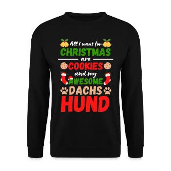 Christmas Dachshund Cookies - Unisex Sweatshirt - black - Front - Alina (178cm) & Michal (187cm)
