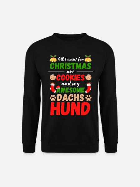 Weihnachten Dackel Kekse - Unisex Pullover - Schwarz
