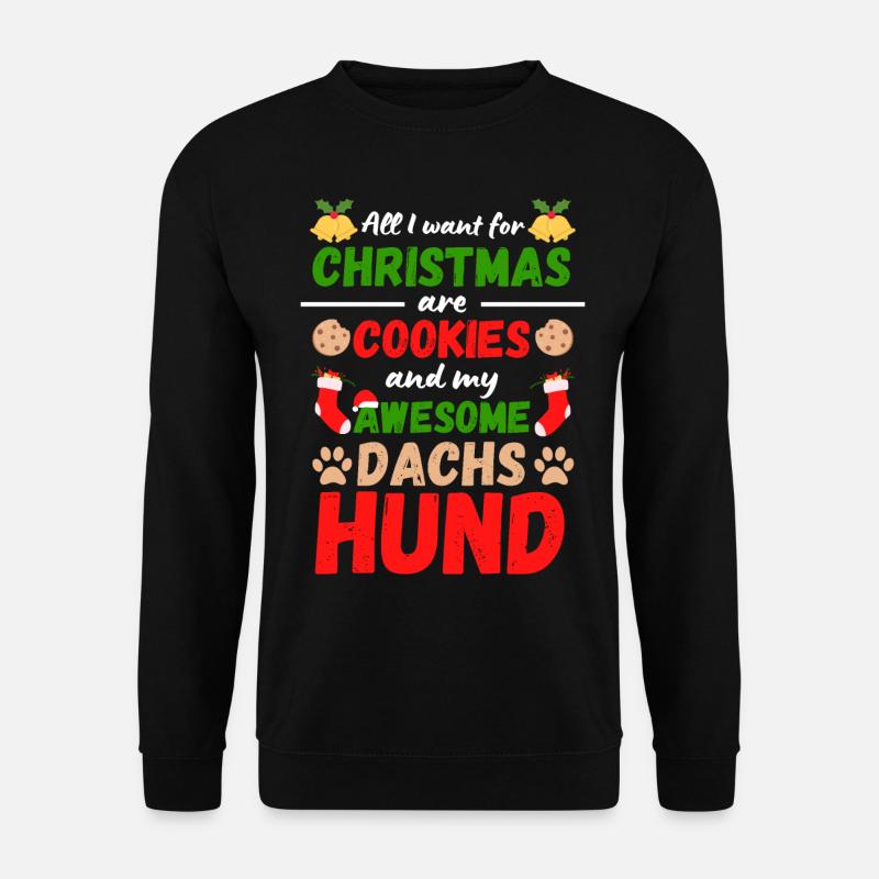 Weihnachten Dackel Kekse - Unisex Pullover - Schwarz