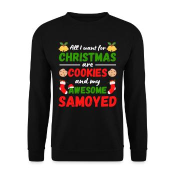 Christmas Samoyed Cookies - Unisex Sweatshirt - black - Front - Alina (178cm) & Michal (187cm)