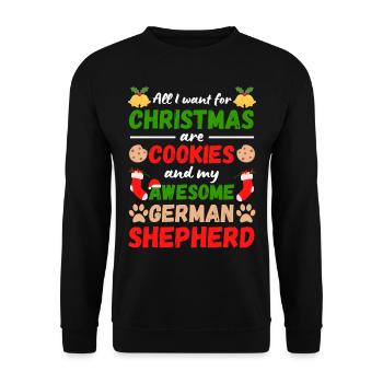 Christmas German Shepherd Cookies - Unisex Sweatshirt - black - Front - Alina (178cm) & Michal (187cm)