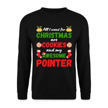 Christmas English Pointer Cookies - Unisex Sweatshirt - black - Front - Alina (178cm) & Michal (187cm)
