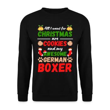 Christmas German Boxer Cookies - Unisex Sweatshirt - black - Front - Alina (178cm) & Michal (187cm)