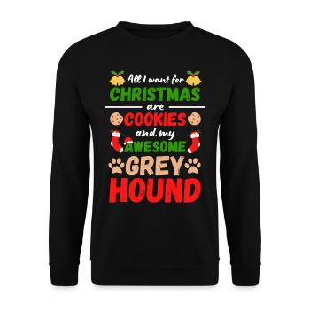 Christmas German Boxer Cookies - Unisex Sweatshirt - black - Front - Alina (178cm) & Michal (187cm)
