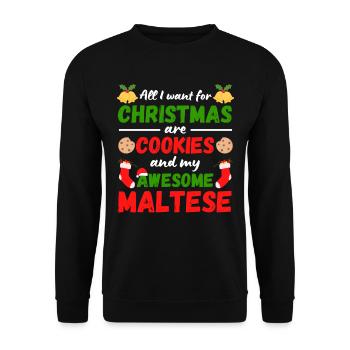 Biscuits maltais de Noël - Sweat-shirt Unisexe - noir - Devant - Alina (178cm) & Michal (187cm)