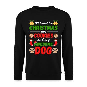 Noël avec votre chien Manger des biscuits - Sweat-shirt Unisexe - noir - Devant - Alina (178cm) & Michal (187cm)