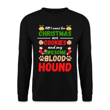 Biscuits Bloodhound de Noël - Sweat-shirt Unisexe - noir - Devant - Alina (178cm) & Michal (187cm)