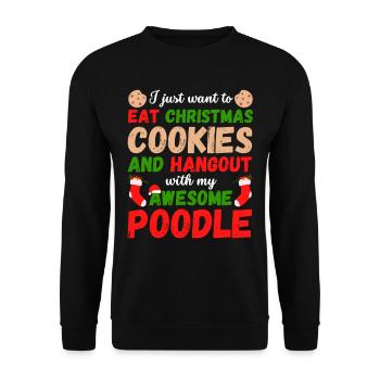 Weihnachten Pudel Kekse - Unisex Pullover - Schwarz - Vorne - Alina (178cm) & Michal (187cm)