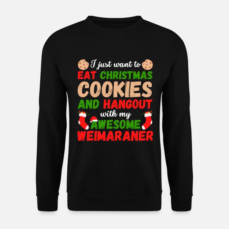 Christmas Weimaraner Biscuits - Unisex Sweatshirt - black