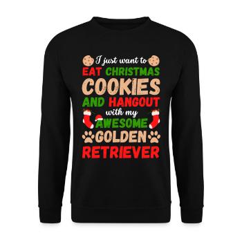 Weihnachten Golden Retriever Kekse - Unisex Pullover - Schwarz - Vorne - Alina (178cm) & Michal (187cm)