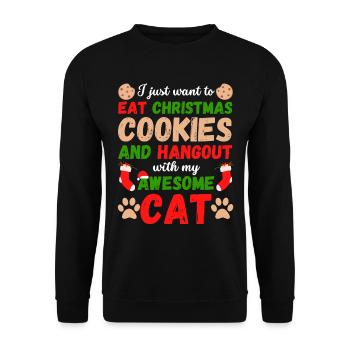 Noël avec des biscuits mangeurs de chats - Sweat-shirt Unisexe - noir - Devant - Alina (178cm) & Michal (187cm)